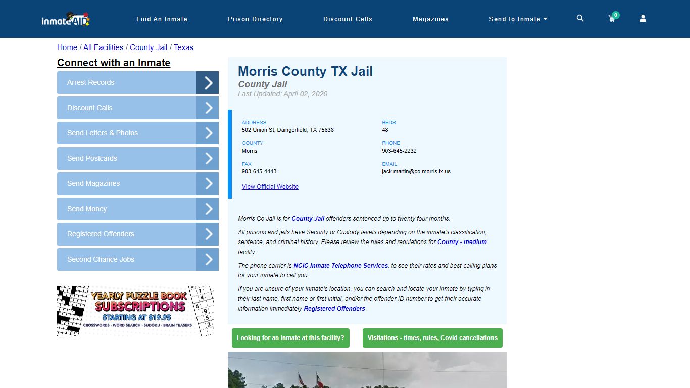 Morris County TX Jail - Inmate Locator - Daingerfield, TX