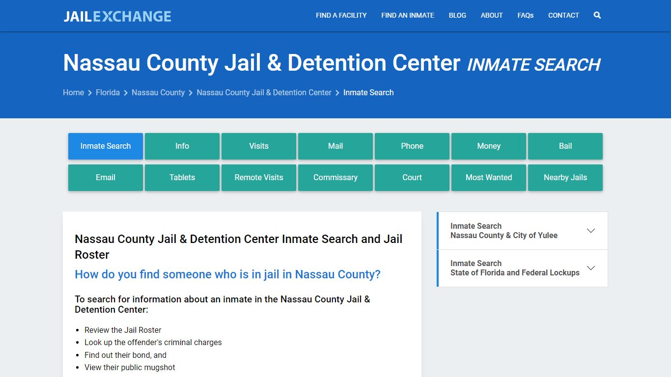 Nassau County Jail & Detention Center Inmate Search