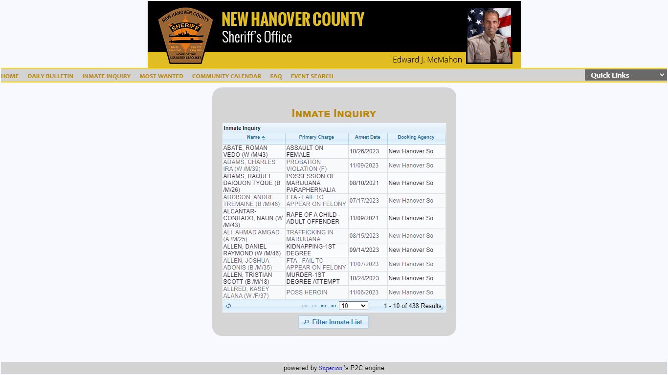 New Hanover Sheriff's Office P2C