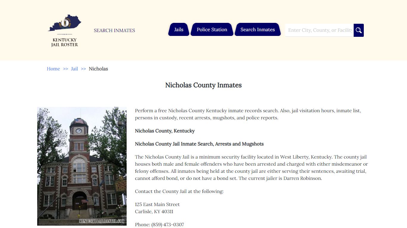 Nicholas County Inmates | Jail Roster Search