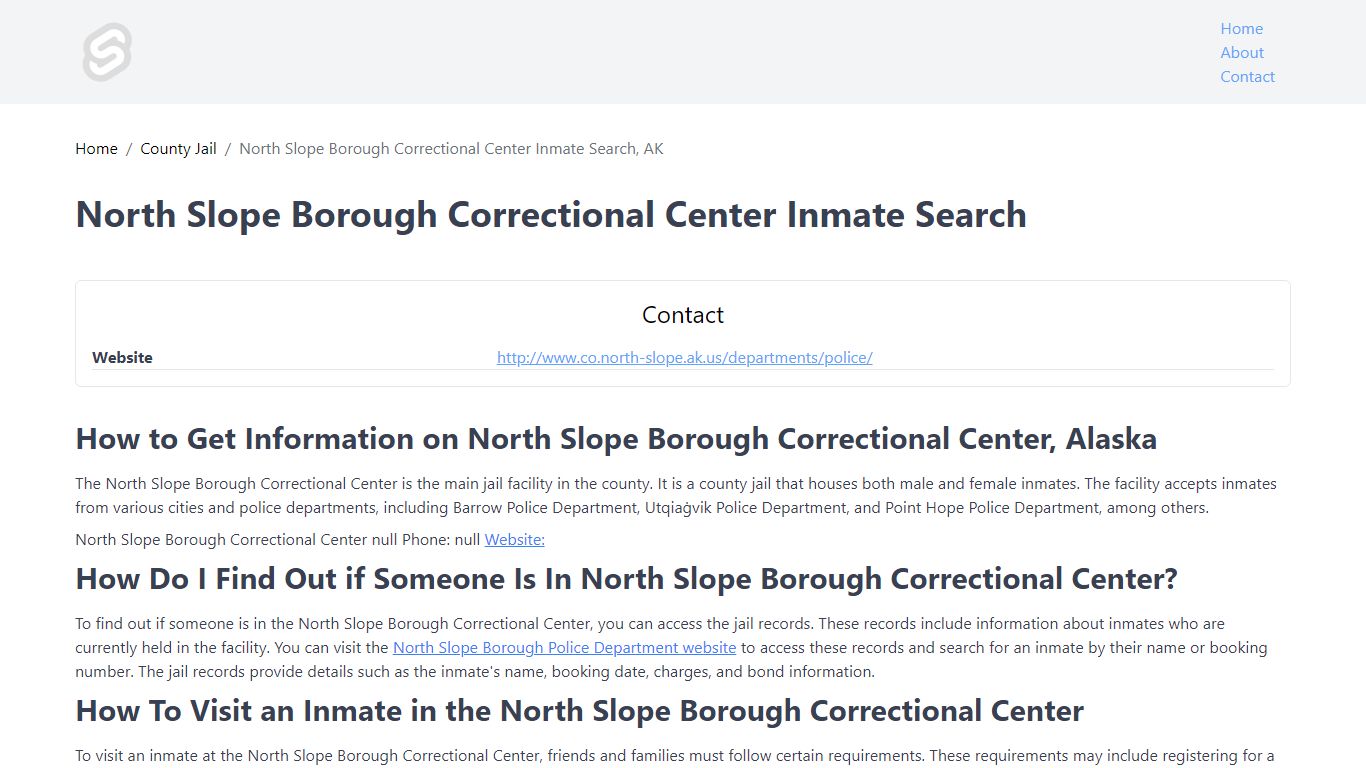 North Slope Borough Correctional Center Inmate Search