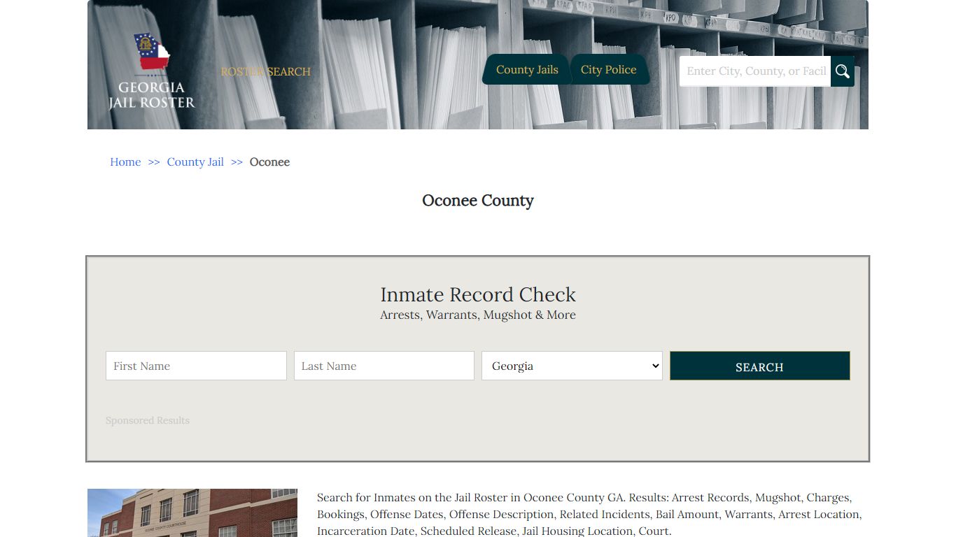 Oconee County | Georgia Jail Inmate Search