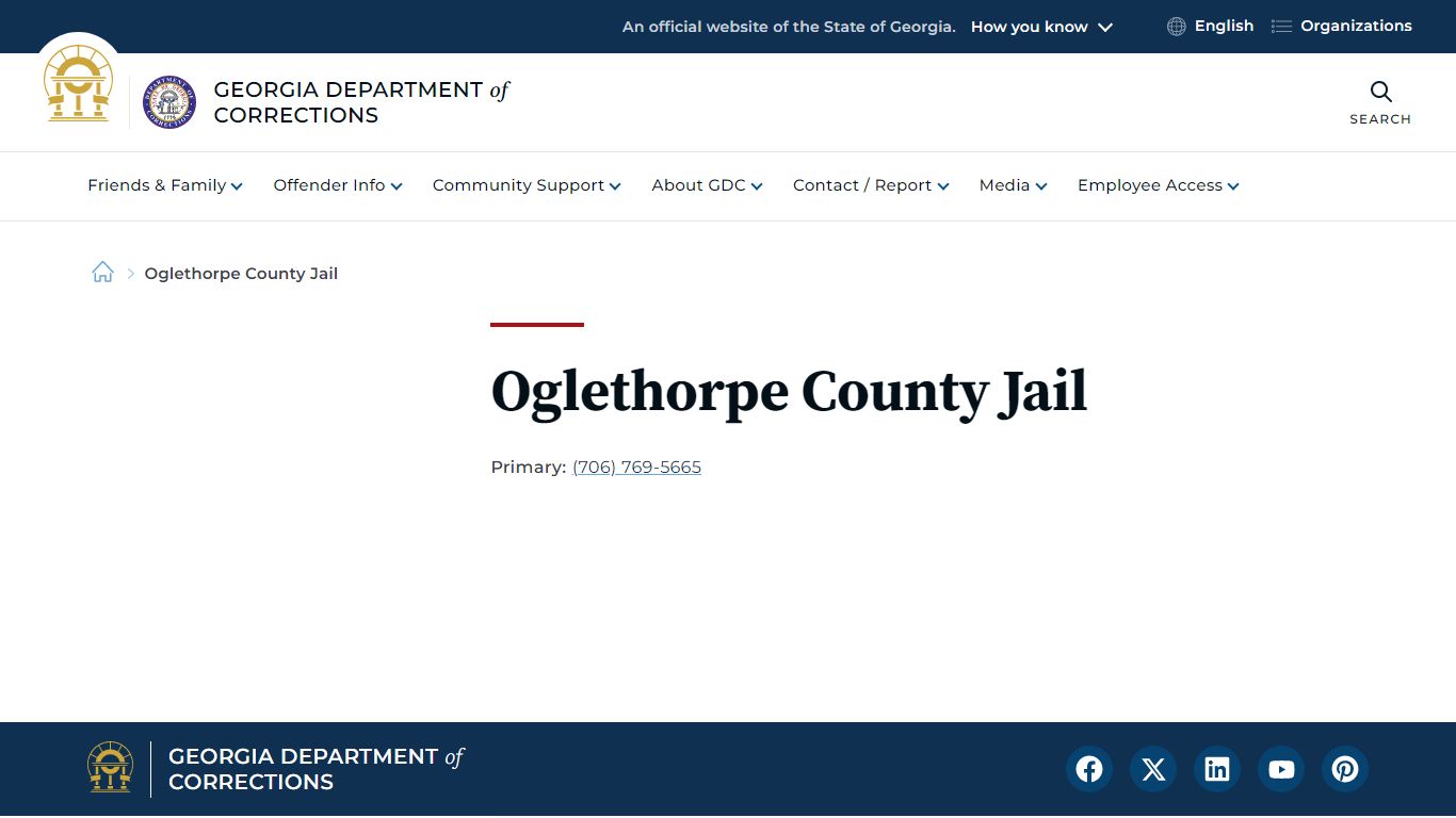 Oglethorpe County Jail | Georgia Department of Corrections