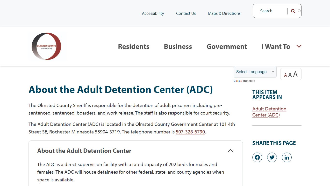 About the Adult Detention Center (ADC) | Olmsted County, MN