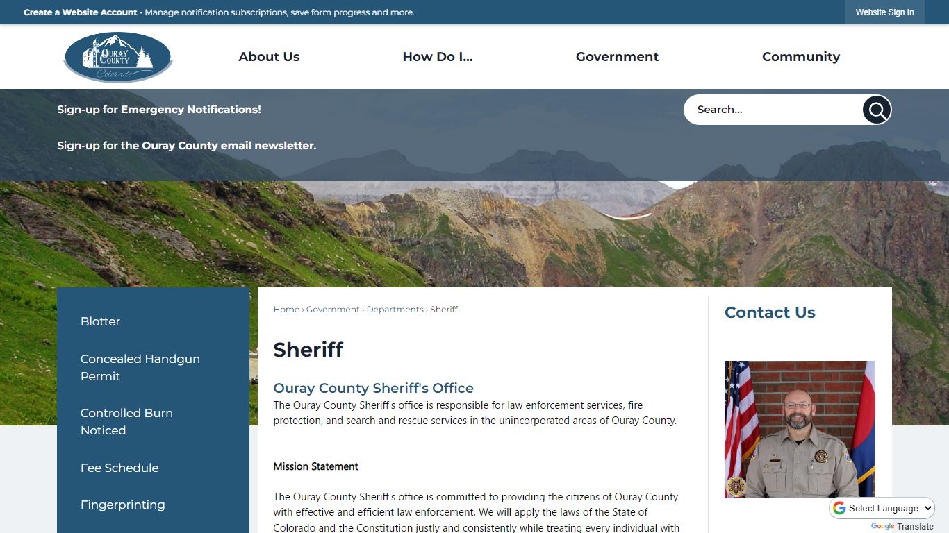 Sheriff | Ouray County, CO - Official Website