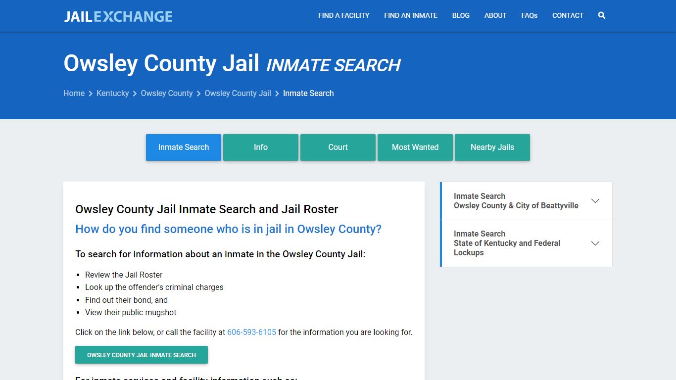 Inmate Search: Roster & Mugshots - Owsley County Jail, KY