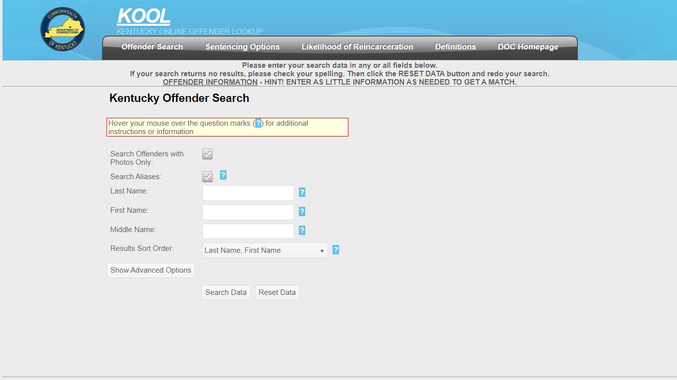 Kentucky Offender Search - Kentucky Department of Corrections ...