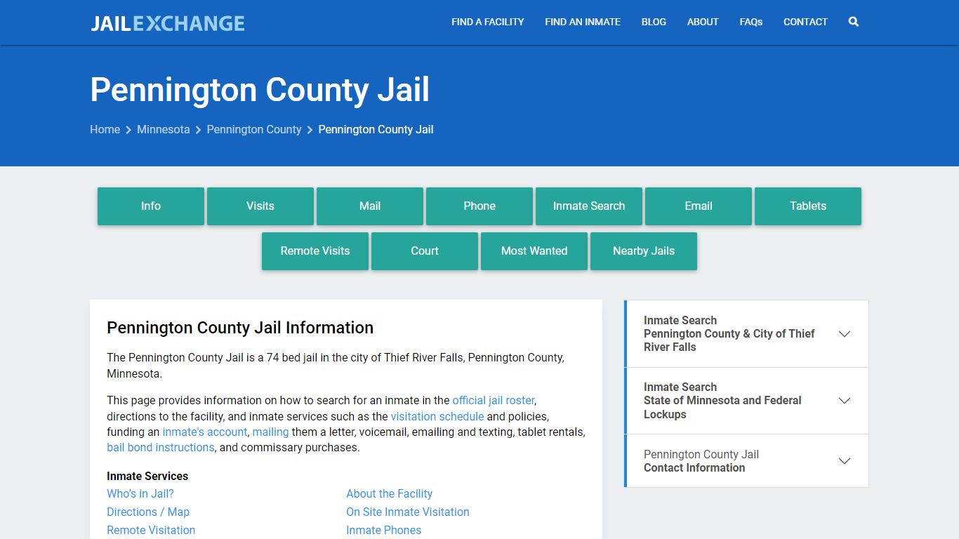 Pennington County Jail, MN Inmate Search, Information