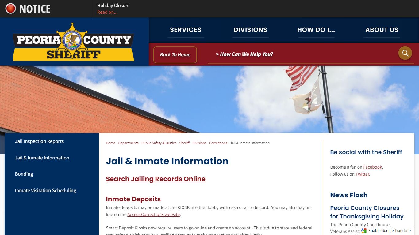 Jail & Inmate Information | Peoria County, IL