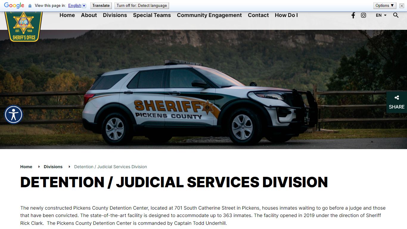 Welcome to Pickens County Sheriff