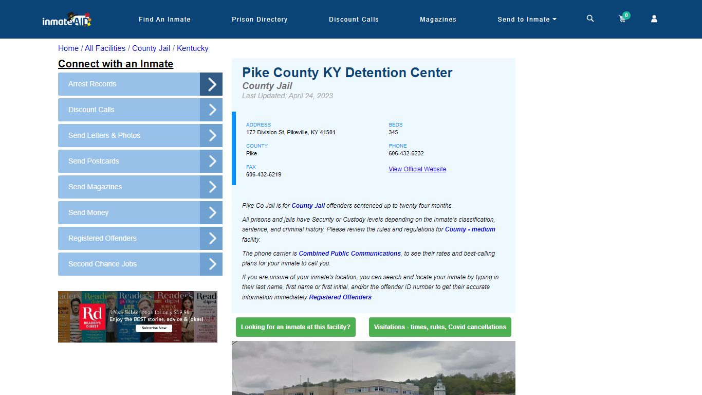 Pike County KY Detention Center - Inmate Locator - Pikeville, KY