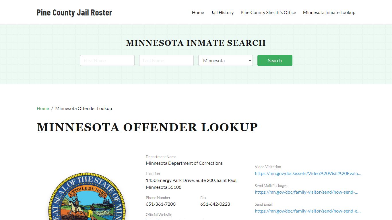 Minnesota Inmate Search, Jail Rosters - Pine County Jail