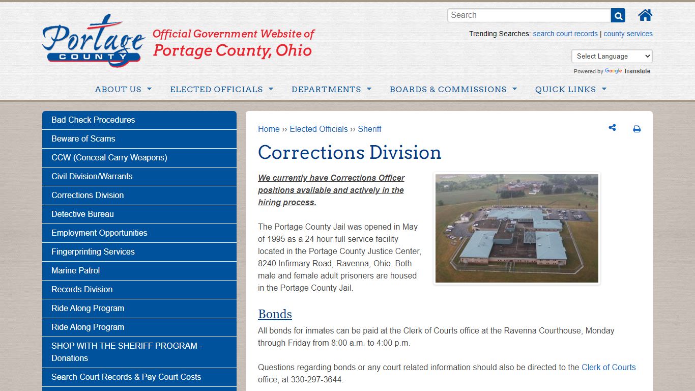 Corrections Division | Portage County OH