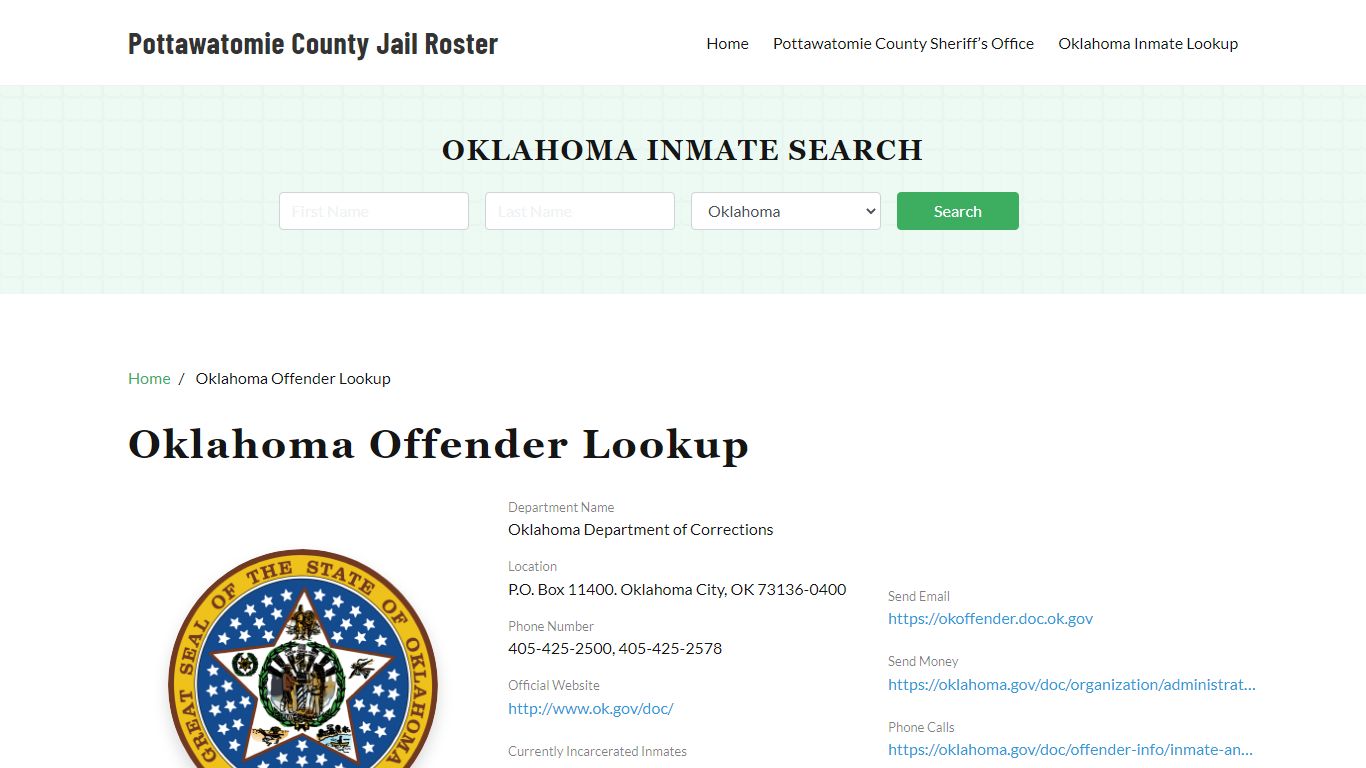 Oklahoma Inmate Search, Jail Rosters