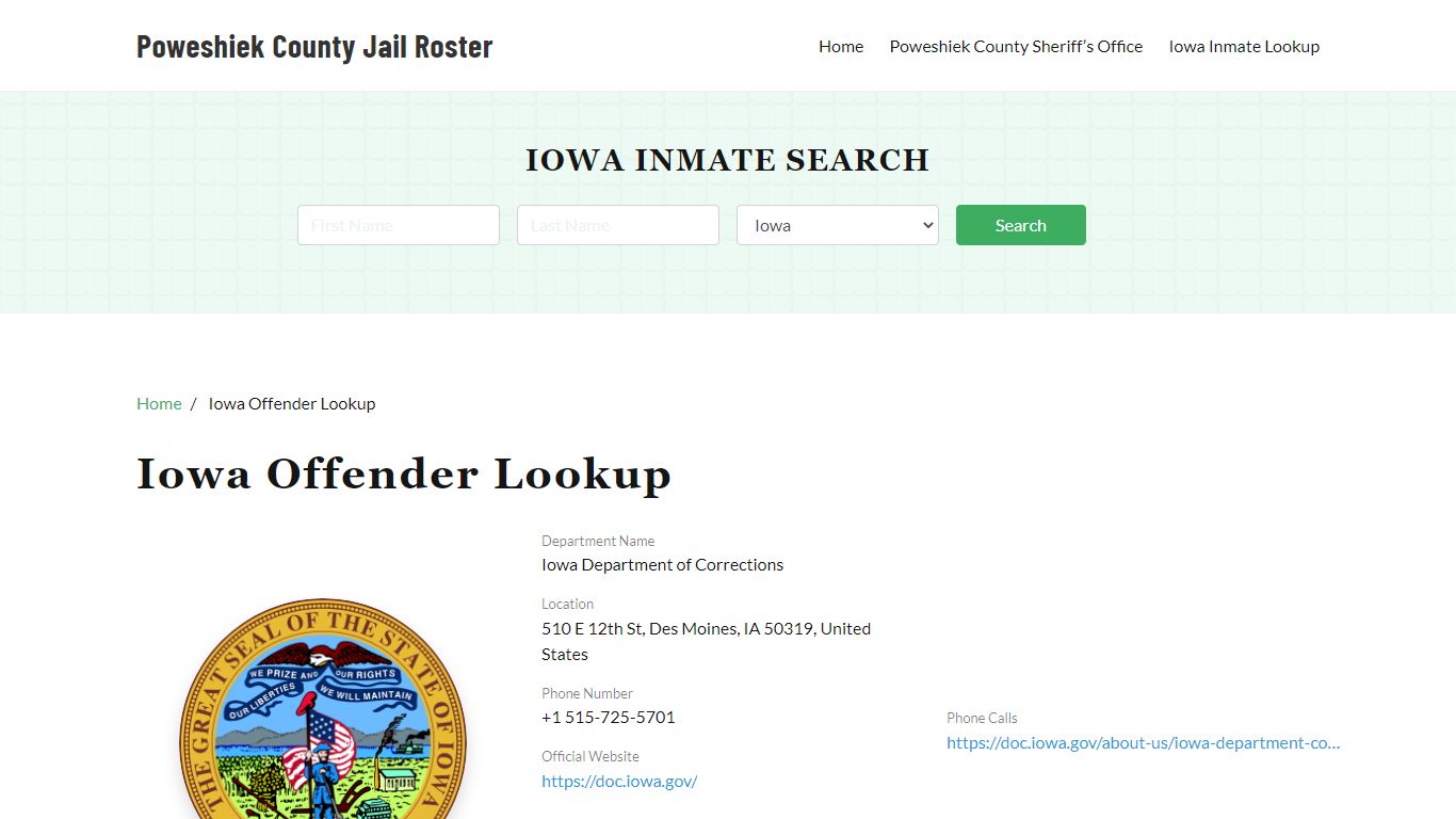 Iowa Inmate Search, Jail Rosters