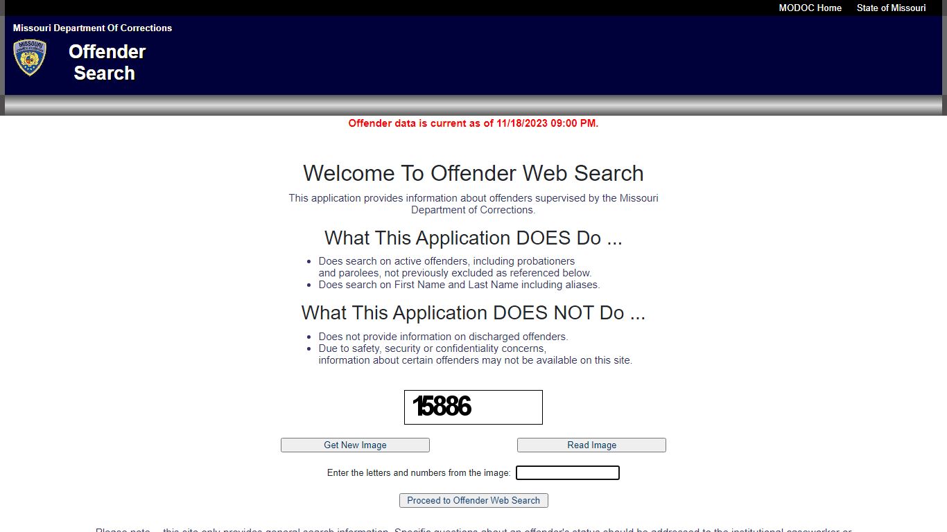 MODOC Offender Search - Missouri