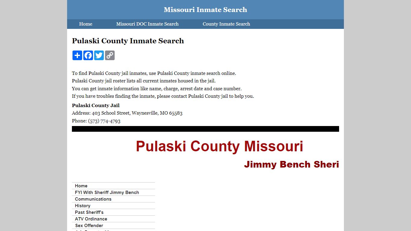 Pulaski County Inmate Search