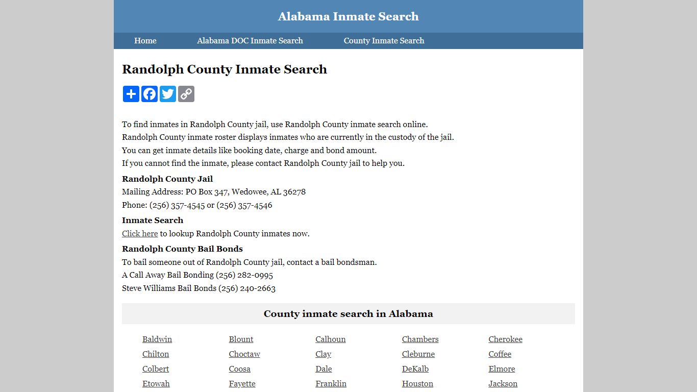 Randolph County Inmate Search