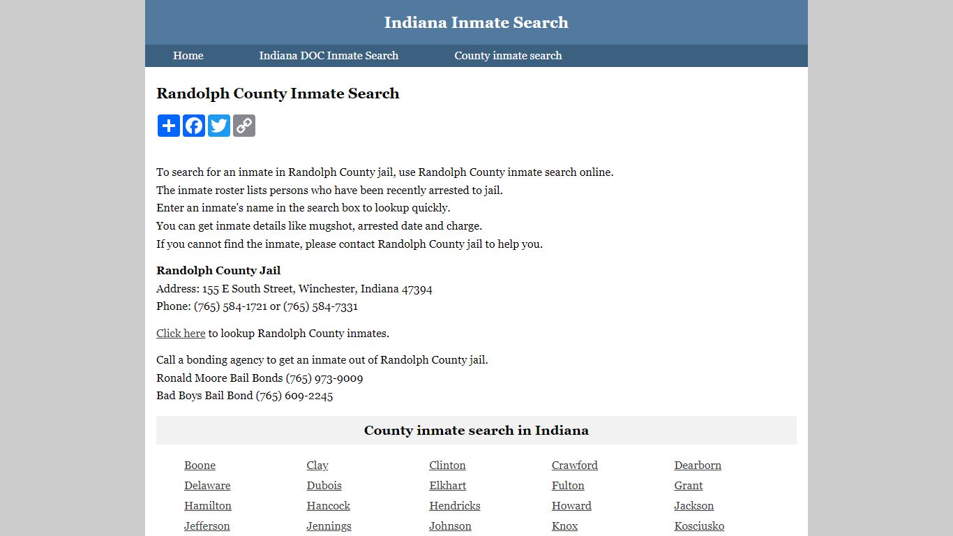 Randolph County Inmate Search