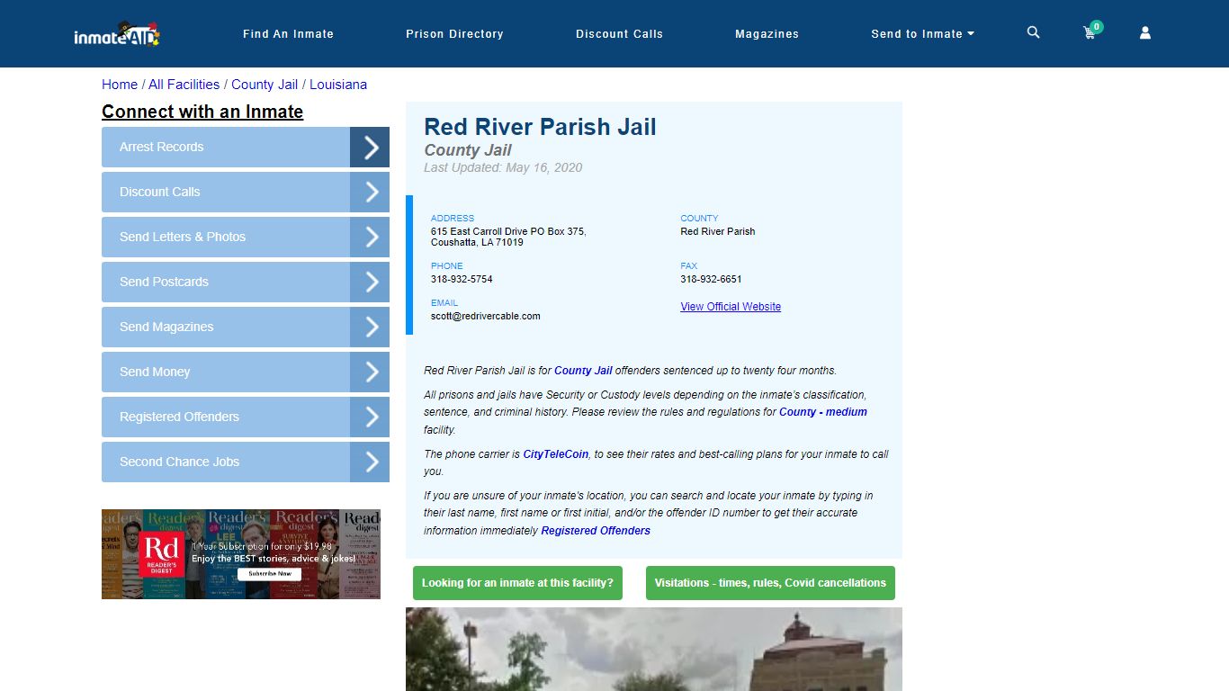 Red River Parish Jail - Inmate Locator - Coushatta, LA