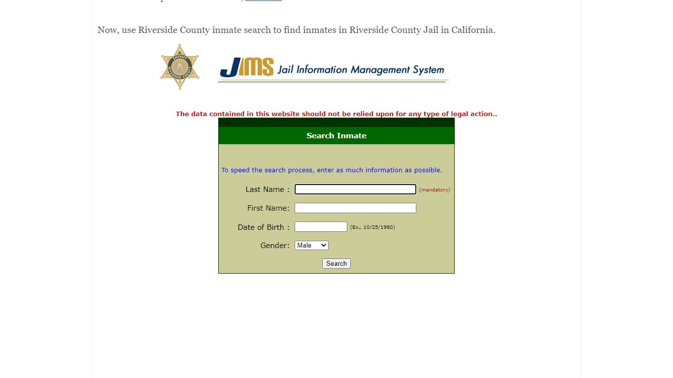 Riverside County Jail Inmate Search