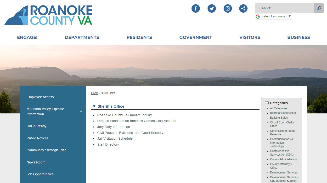 Quick Links • Roanoke County, VA • CivicEngage