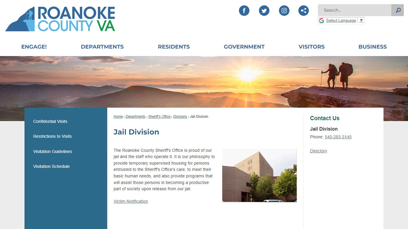 Jail Division | Roanoke County, VA - Official Website