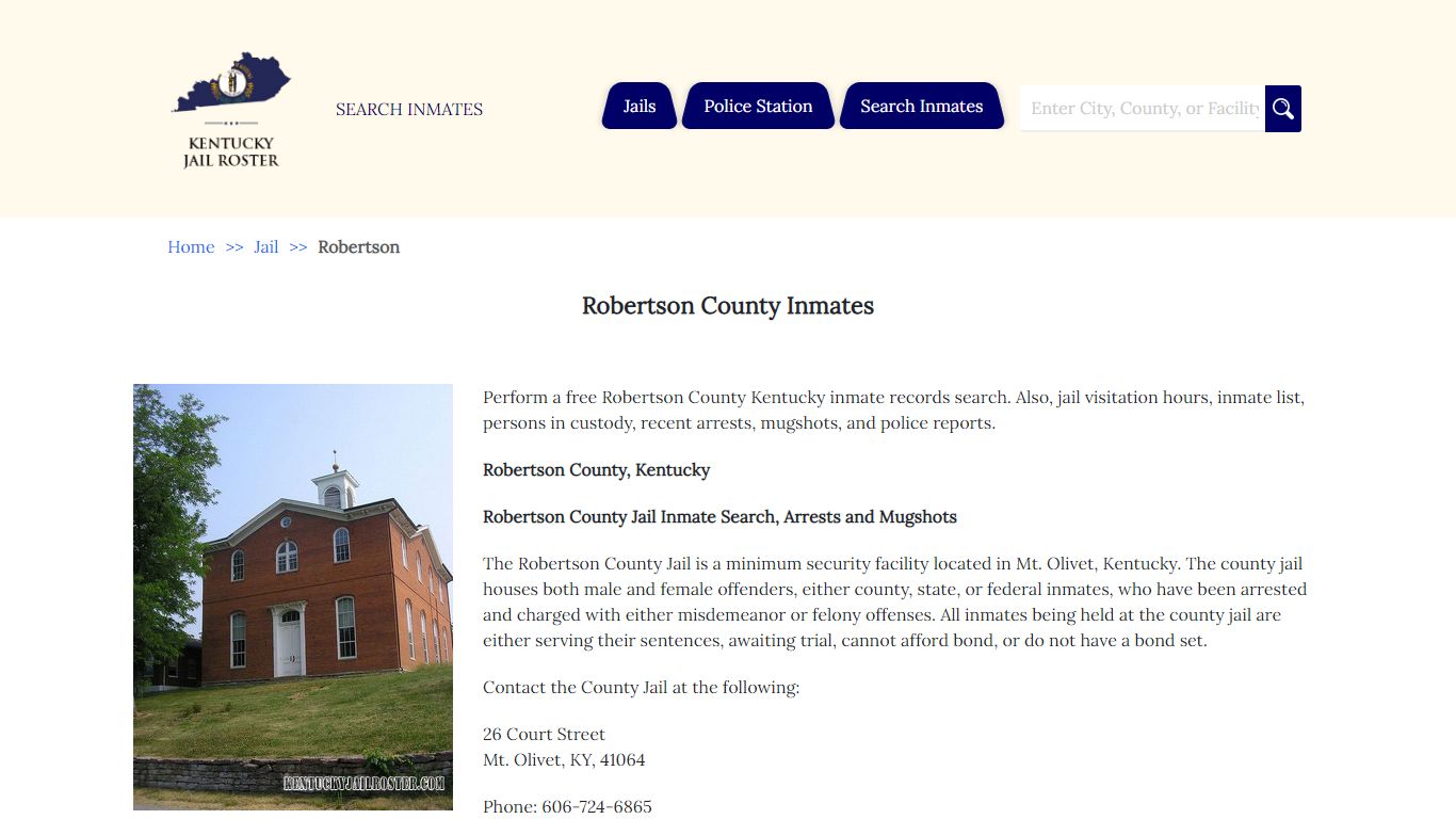 Robertson County Inmates | Jail Roster Search