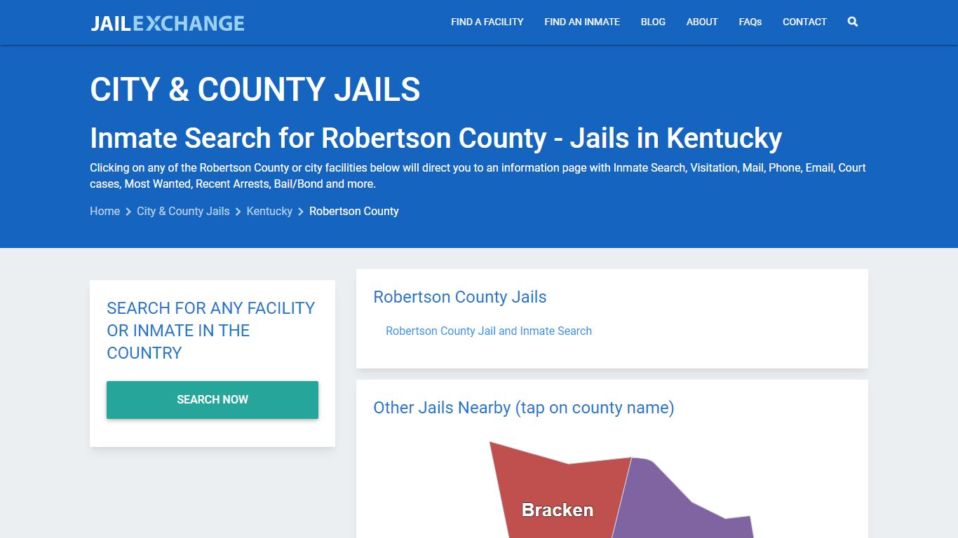 Inmate Search for Robertson County | Jails in Kentucky - Jail Exchange
