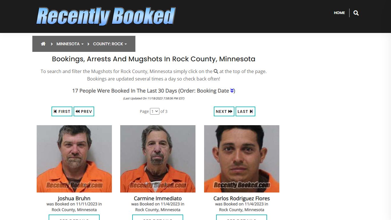Recent bookings, Arrests, Mugshots in Rock County, Minnesota