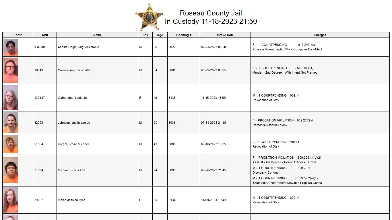 Custody - Roseau County, Minnesota