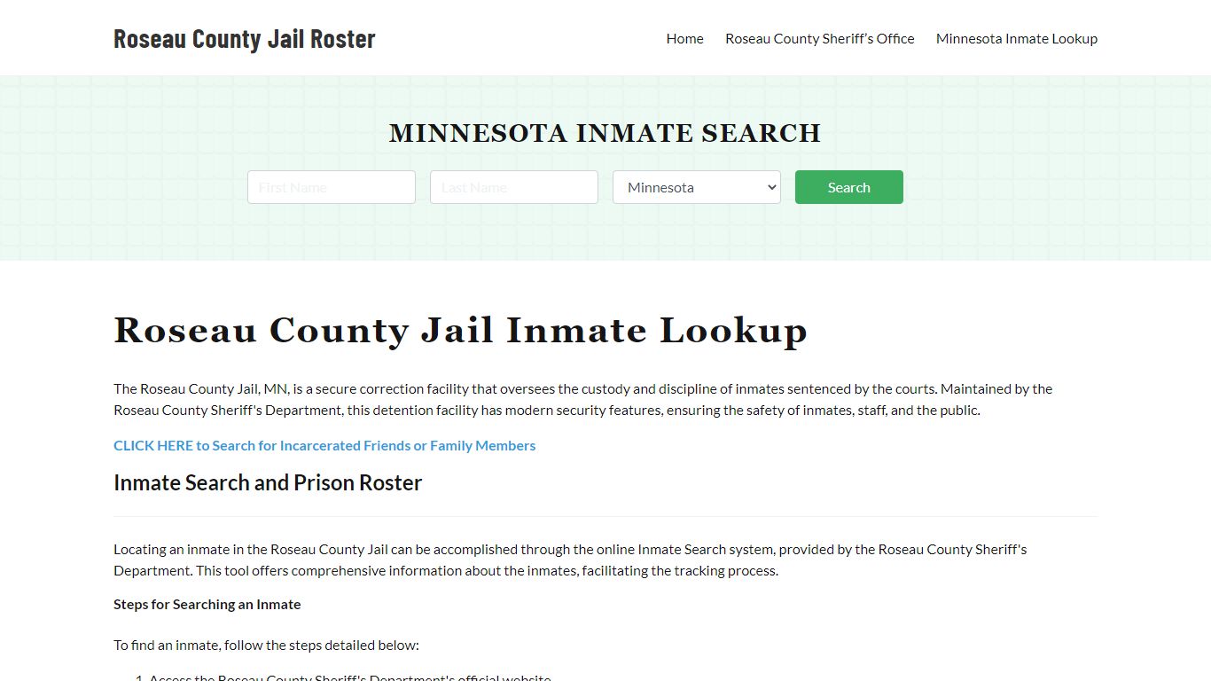 Roseau County Jail Roster Lookup, MN, Inmate Search
