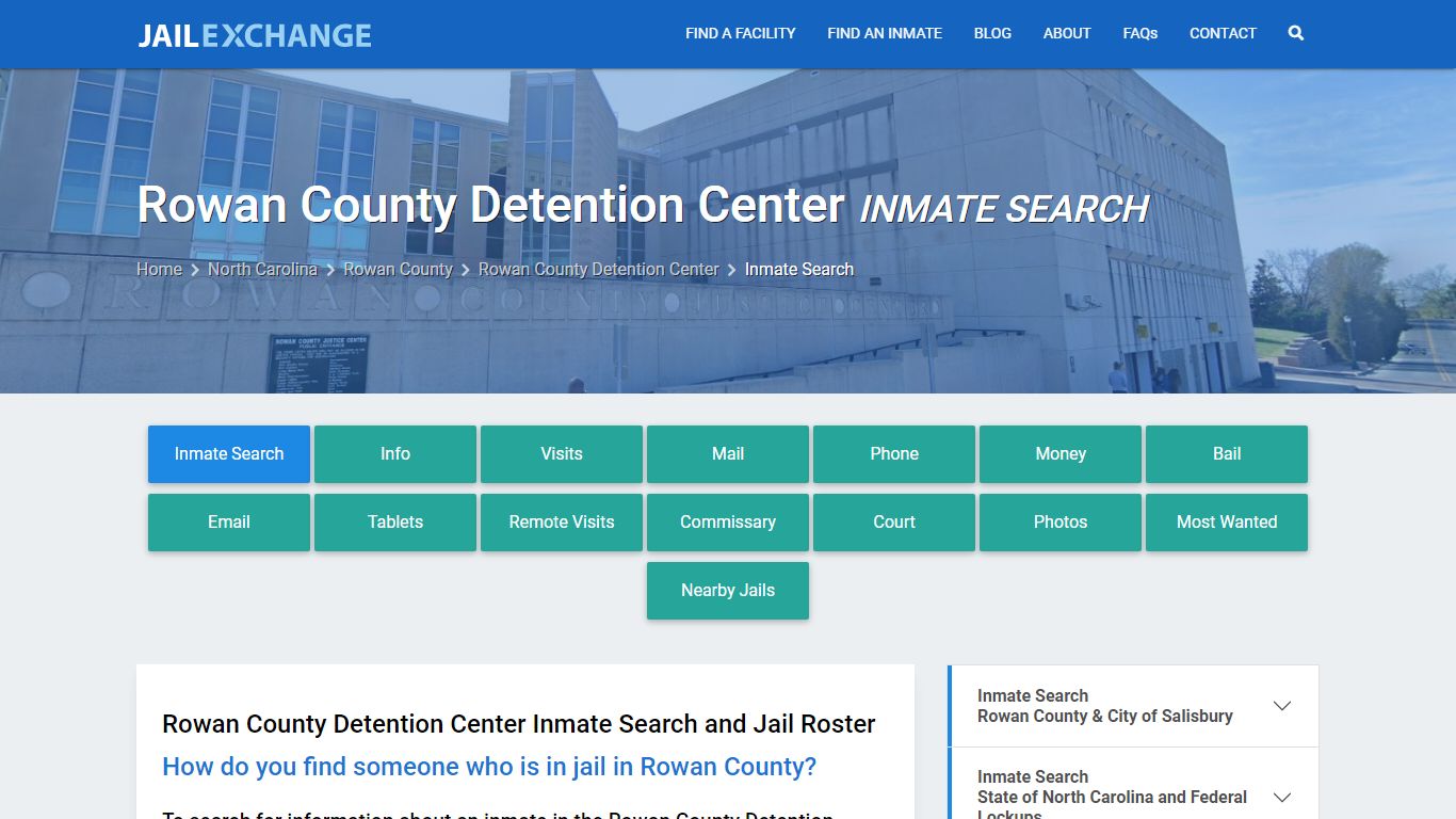 Rowan County Detention Center Inmate Search - Jail Exchange