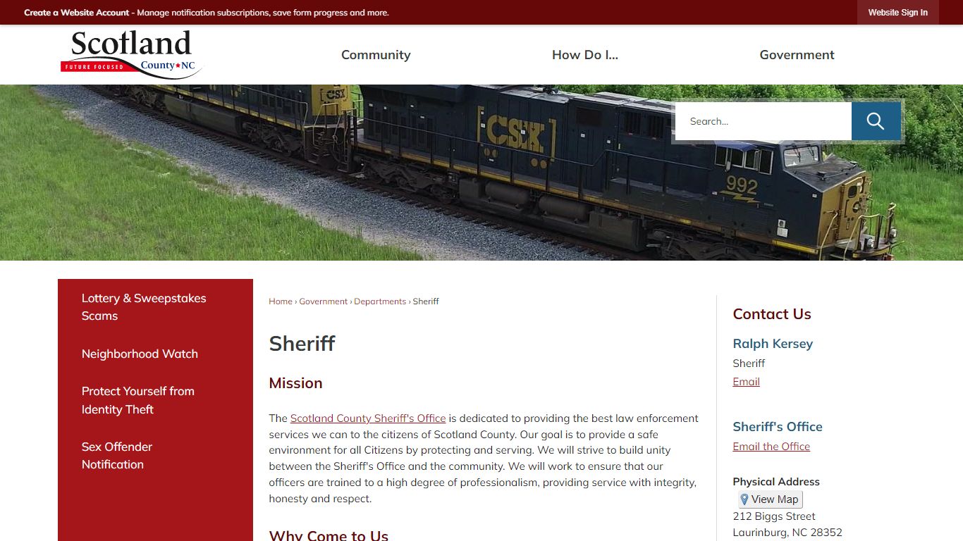 Sheriff | Scotland County, NC