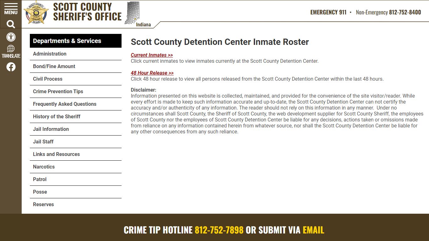 Roster Choose - Scott County Sheriff - Scottsburg, IN