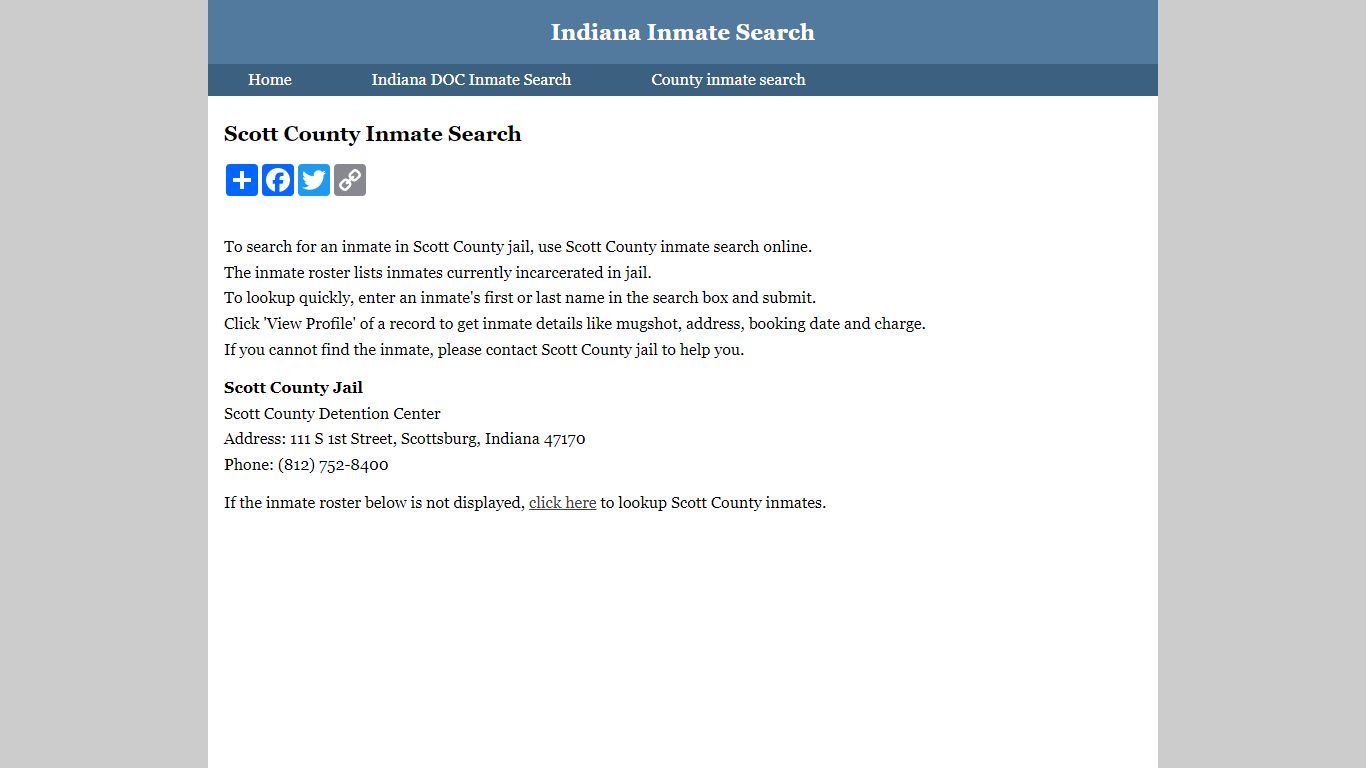 Scott County Inmate Search