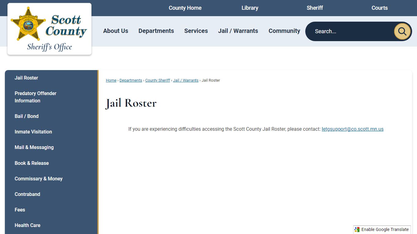 Jail Roster | Scott County, MN