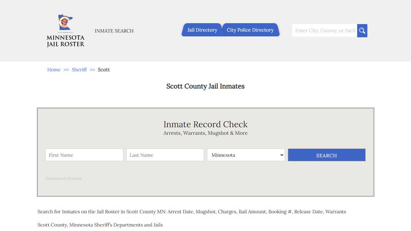 Scott County Jail Inmates | Jail Roster Search - Minnesota Jail Roster