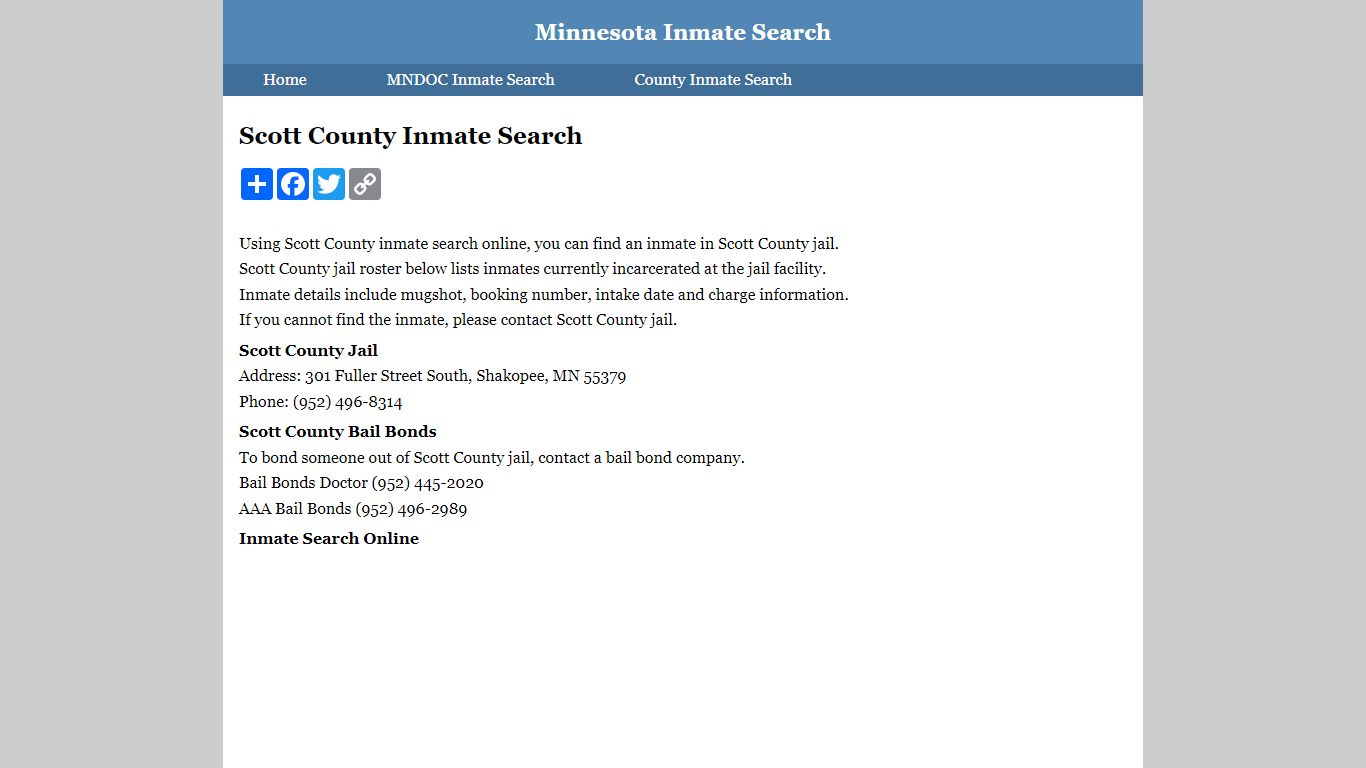 Scott County Inmate Search