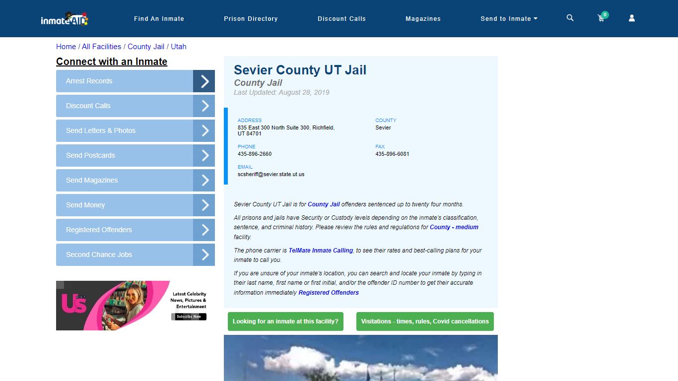 Sevier County UT Jail - Inmate Locator - Richfield, UT