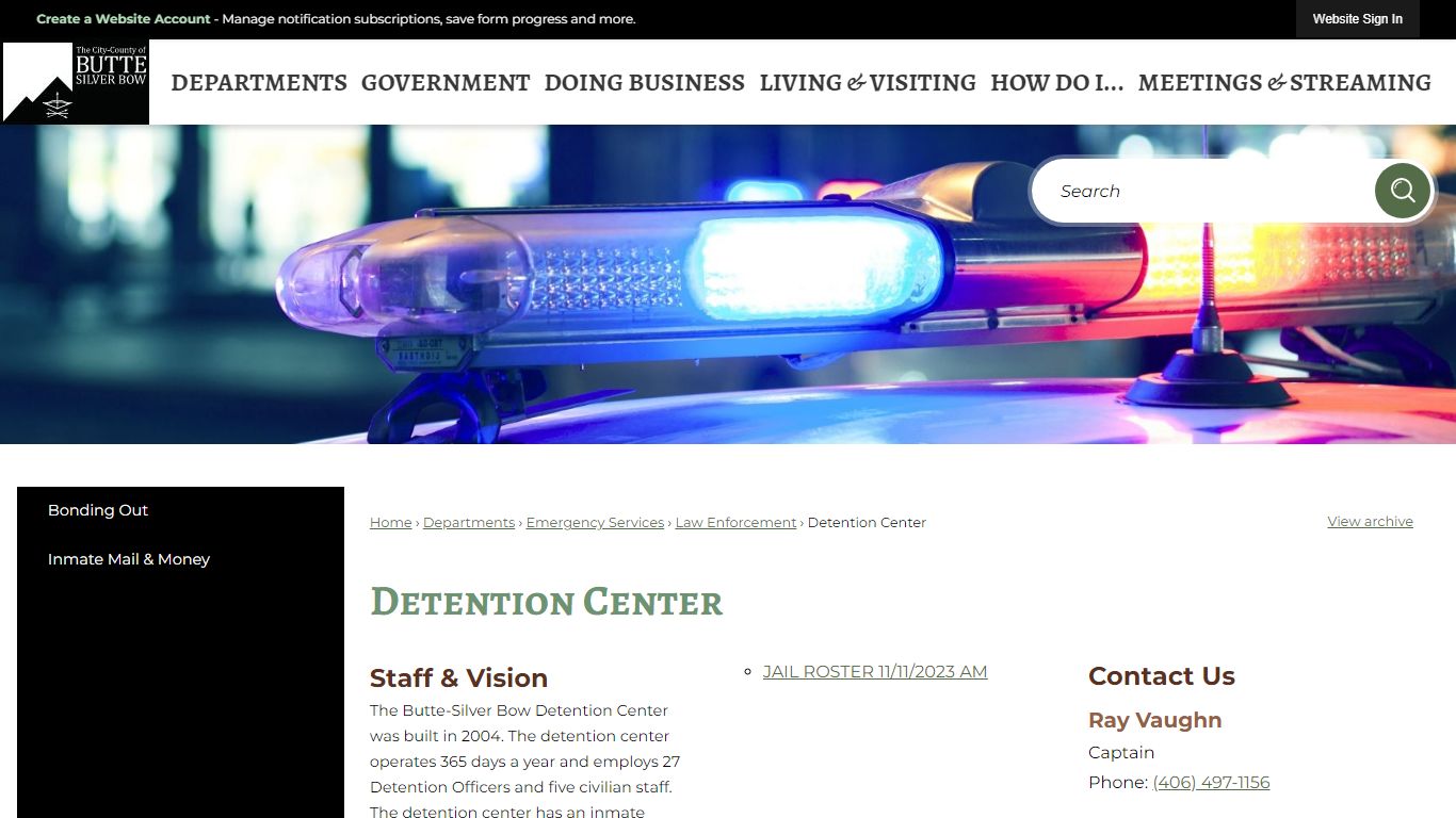 Detention Center | City and County of Butte-Silver Bow, MT