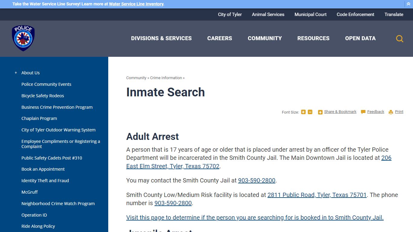 Inmate Search | Tyler, TX