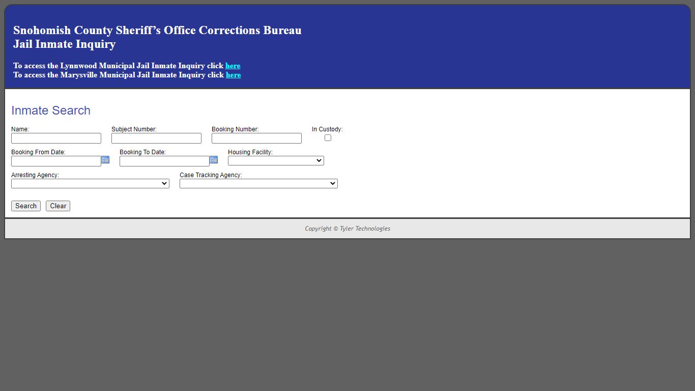 Inmate Search - SNO911