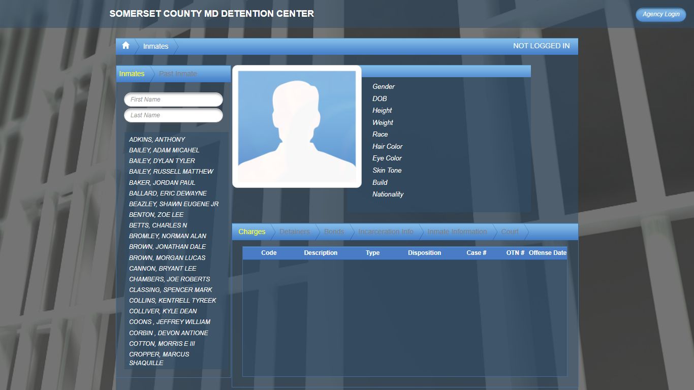Current Inmates - Somerset County Md Detention Center
