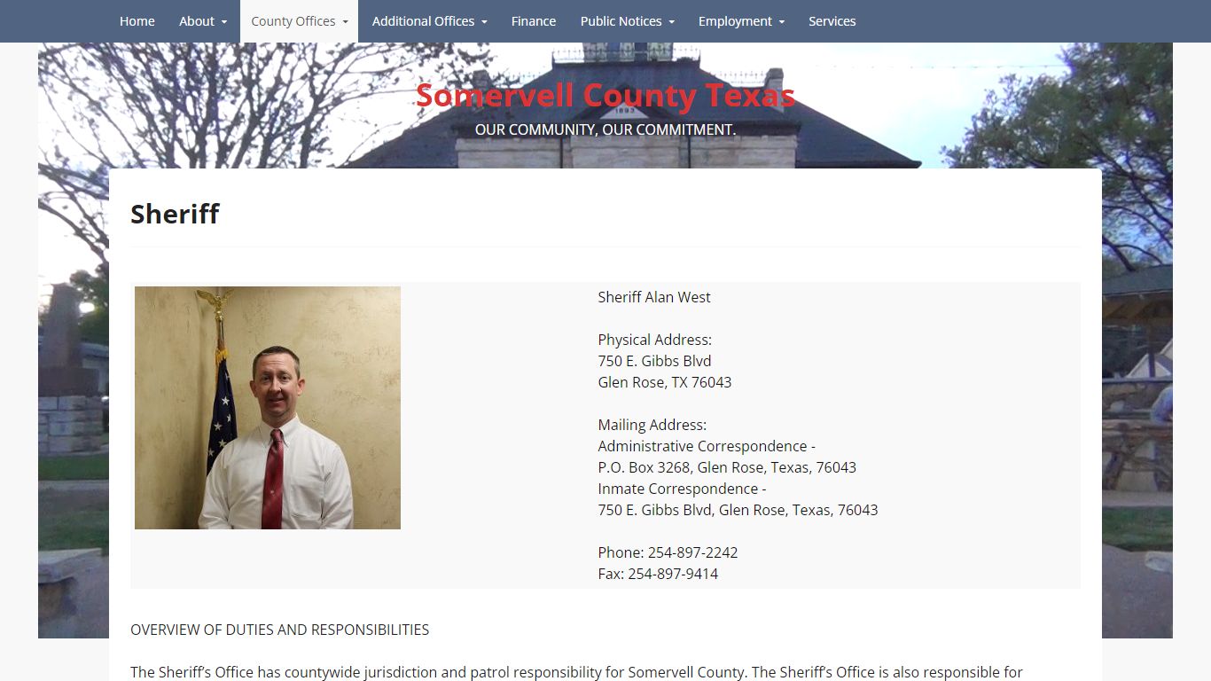 Sheriff – Somervell County Texas