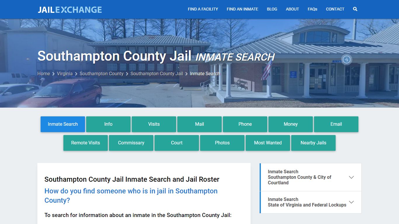 Inmate Search: Roster & Mugshots - Southampton County Jail, VA