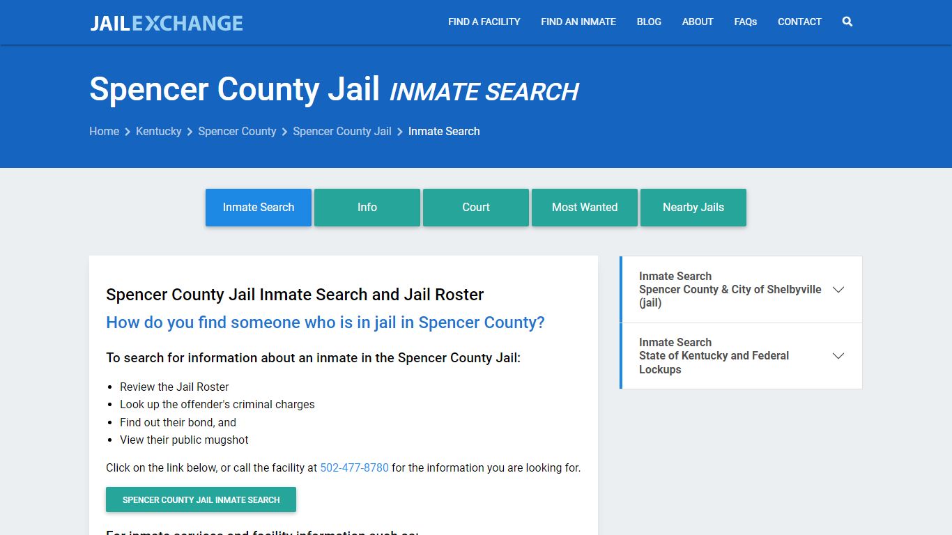 Inmate Search: Roster & Mugshots - Spencer County Jail, KY