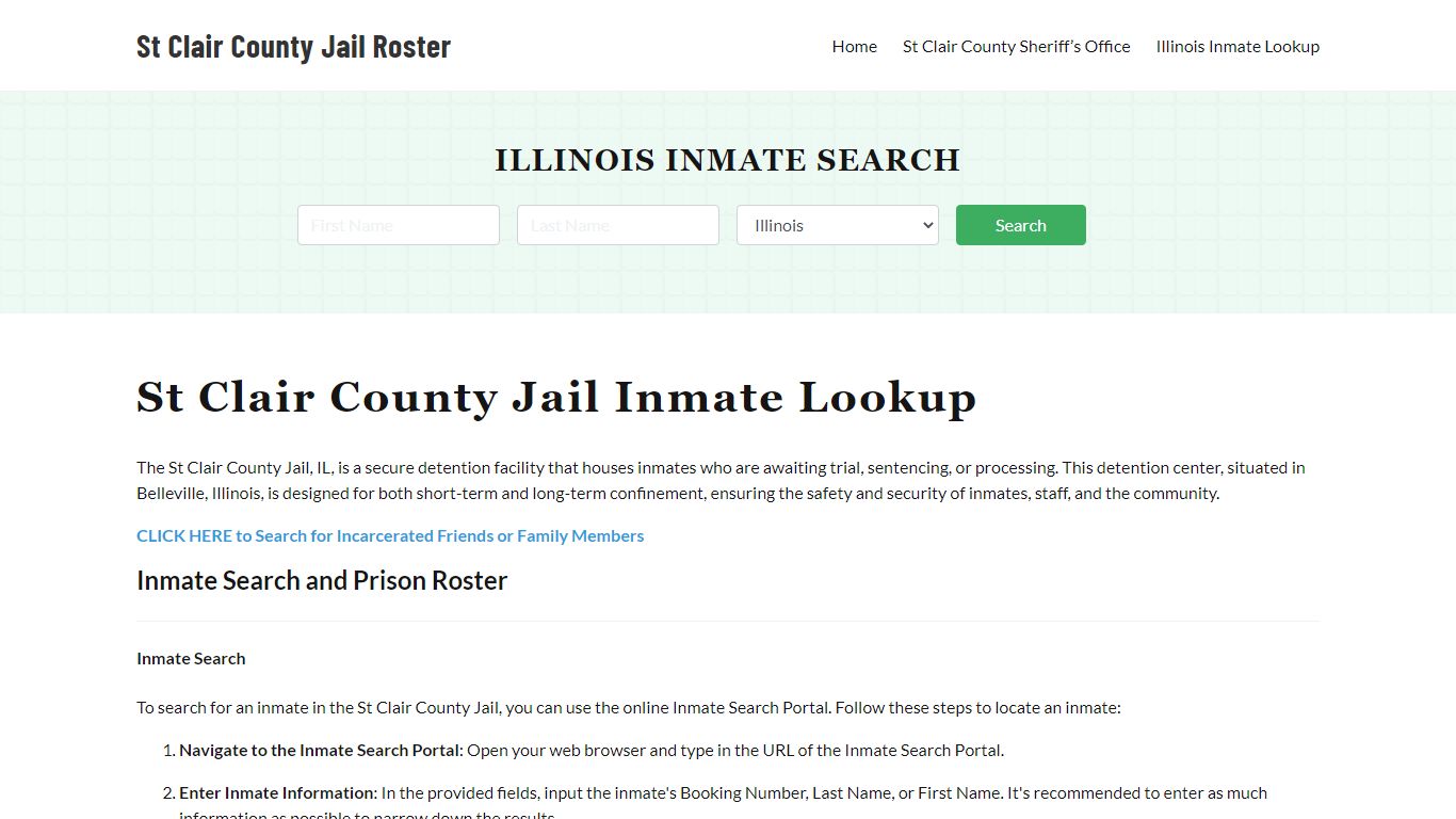 St Clair County Jail Roster Lookup, IL, Inmate Search