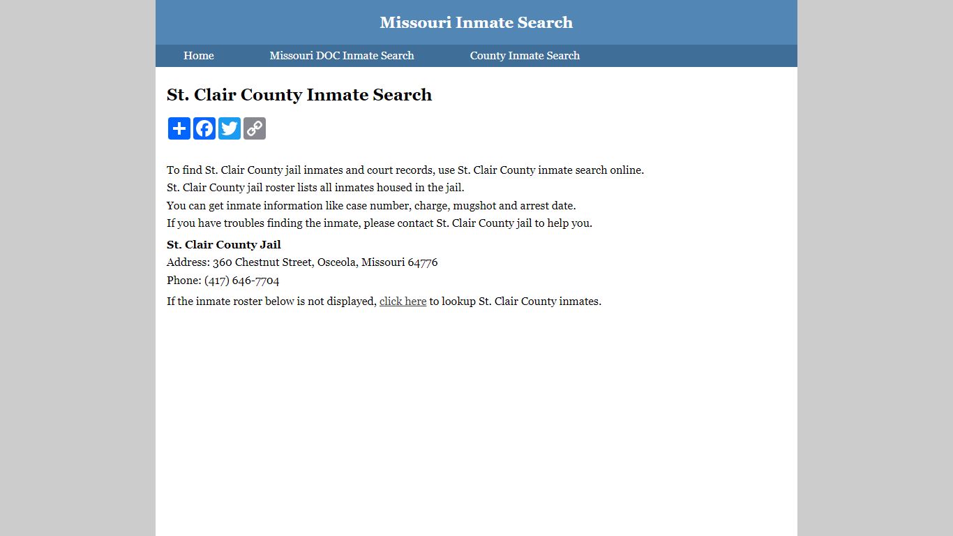 St. Clair County Inmate Search