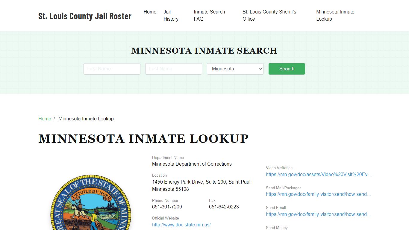 Minnesota Inmate Search, Jail Rosters - St. Louis County Jail